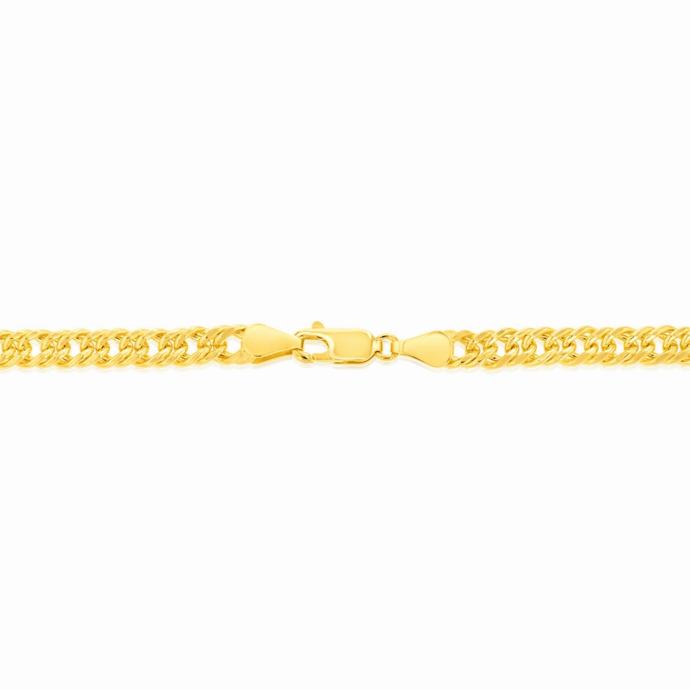 9ct Yellow Gold Silverfilled Double Concave 100 Gauge Curb 50cm Chain