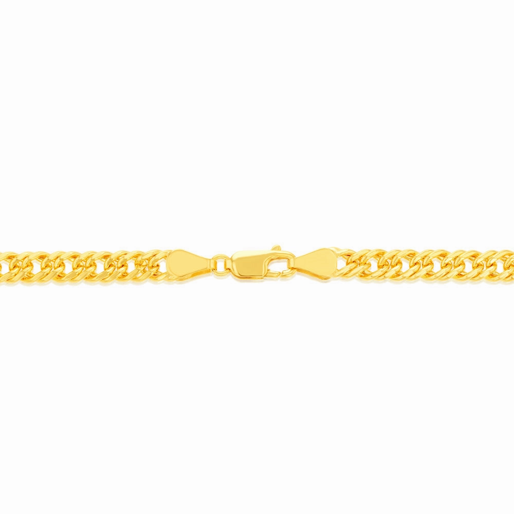 9ct Yellow Gold Silverfilled Double Concave 100 Gauge Curb 55cm Chain