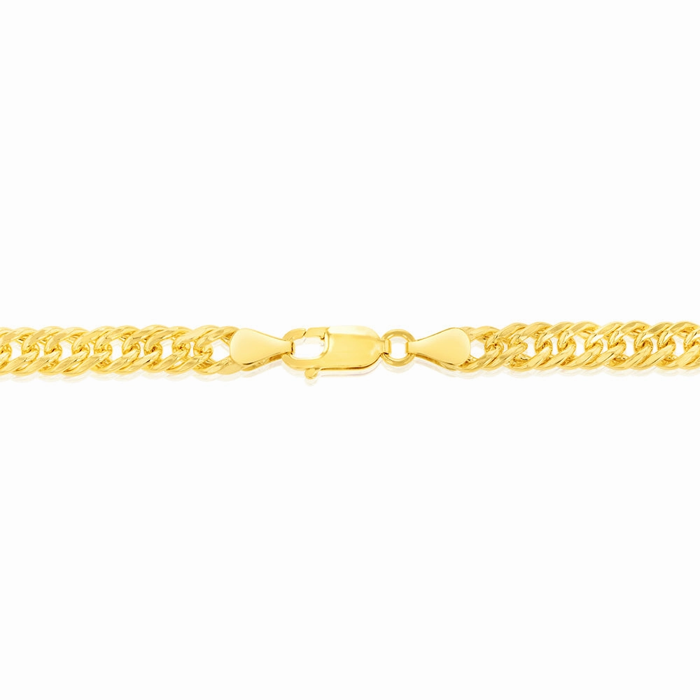 9ct Yellow Gold Silverfilled Double Concave 120 Gauge Curb 50cm Chain