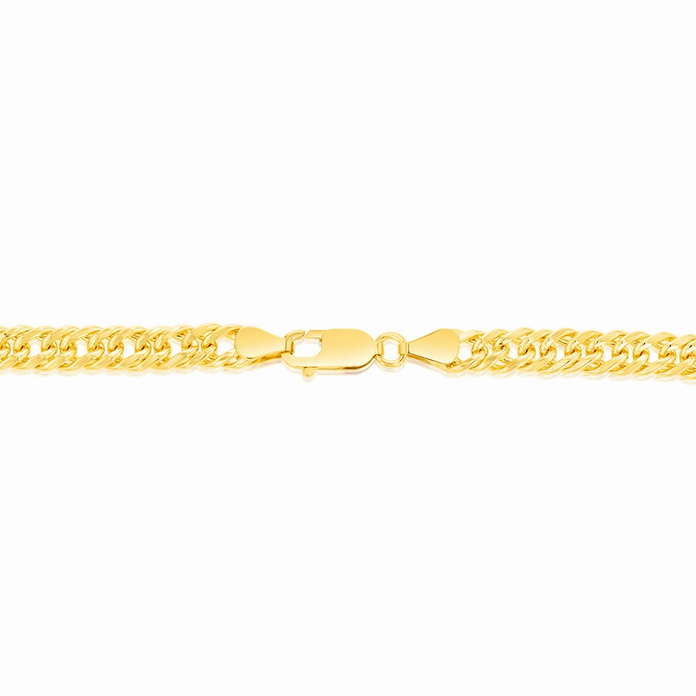 9ct Yellow Gold Silverfilled Double Concave 120 Gauge Curb 55cm Chain