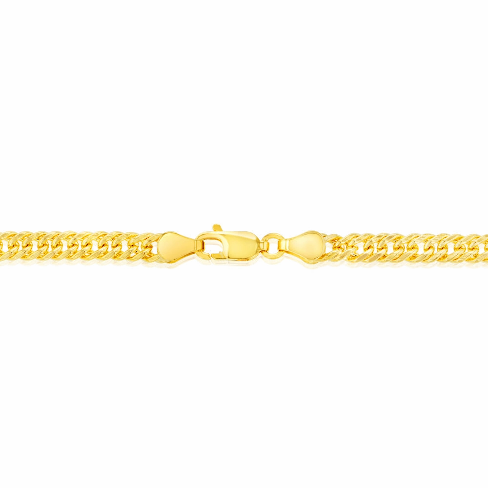 9ct Yellow Gold Silverfilled Double Concave 80 Gauge Curb 50cm Chain