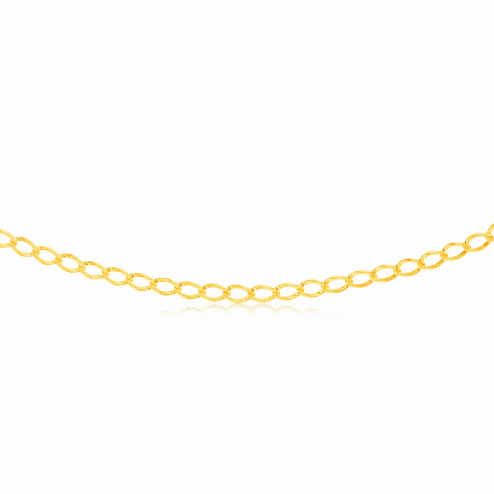9ct Yellow Gold Silverfilled Fancy 140 Gauge 55cm Chain