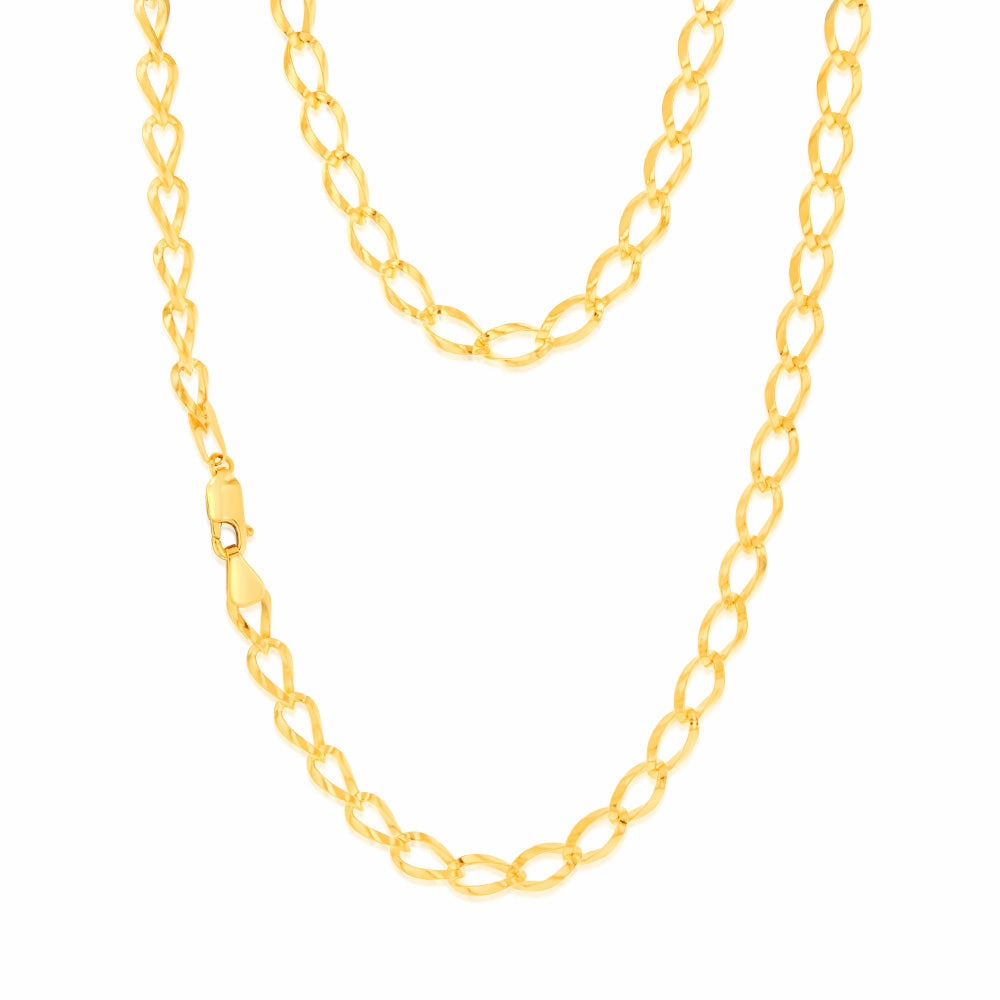 9ct Yellow Gold Silverfilled Fancy 45cm Chain