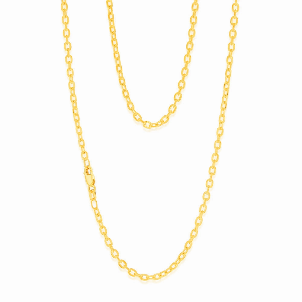 9ct Yellow Gold Silverfilled Fancy 45cm Chain