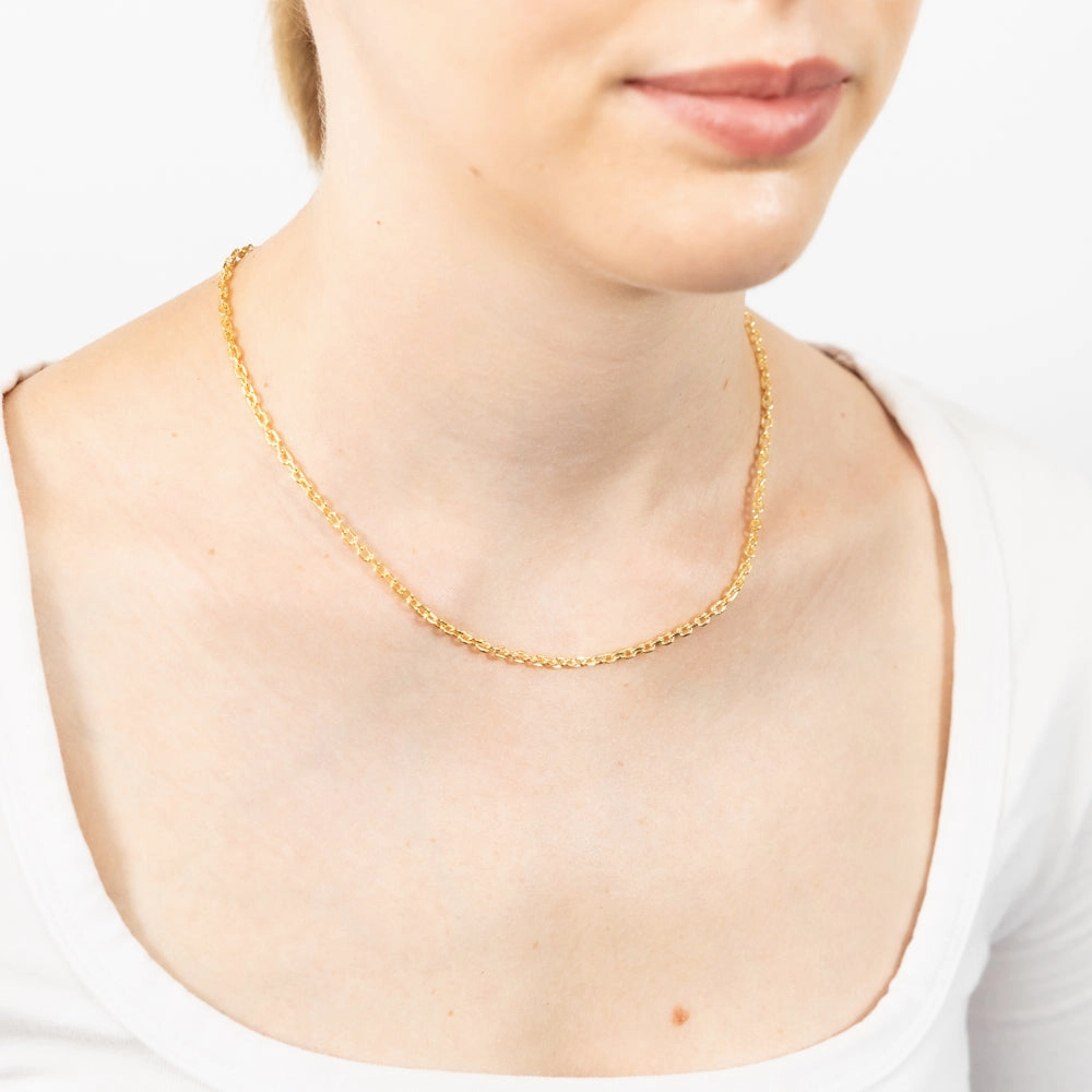 9ct Yellow Gold Silverfilled Fancy 45cm Chain