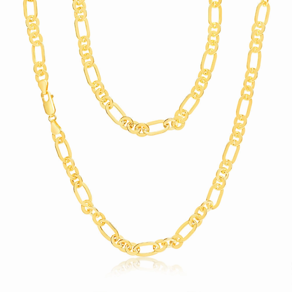 9ct Yellow Gold Silverfilled Fancy 50cm Chain