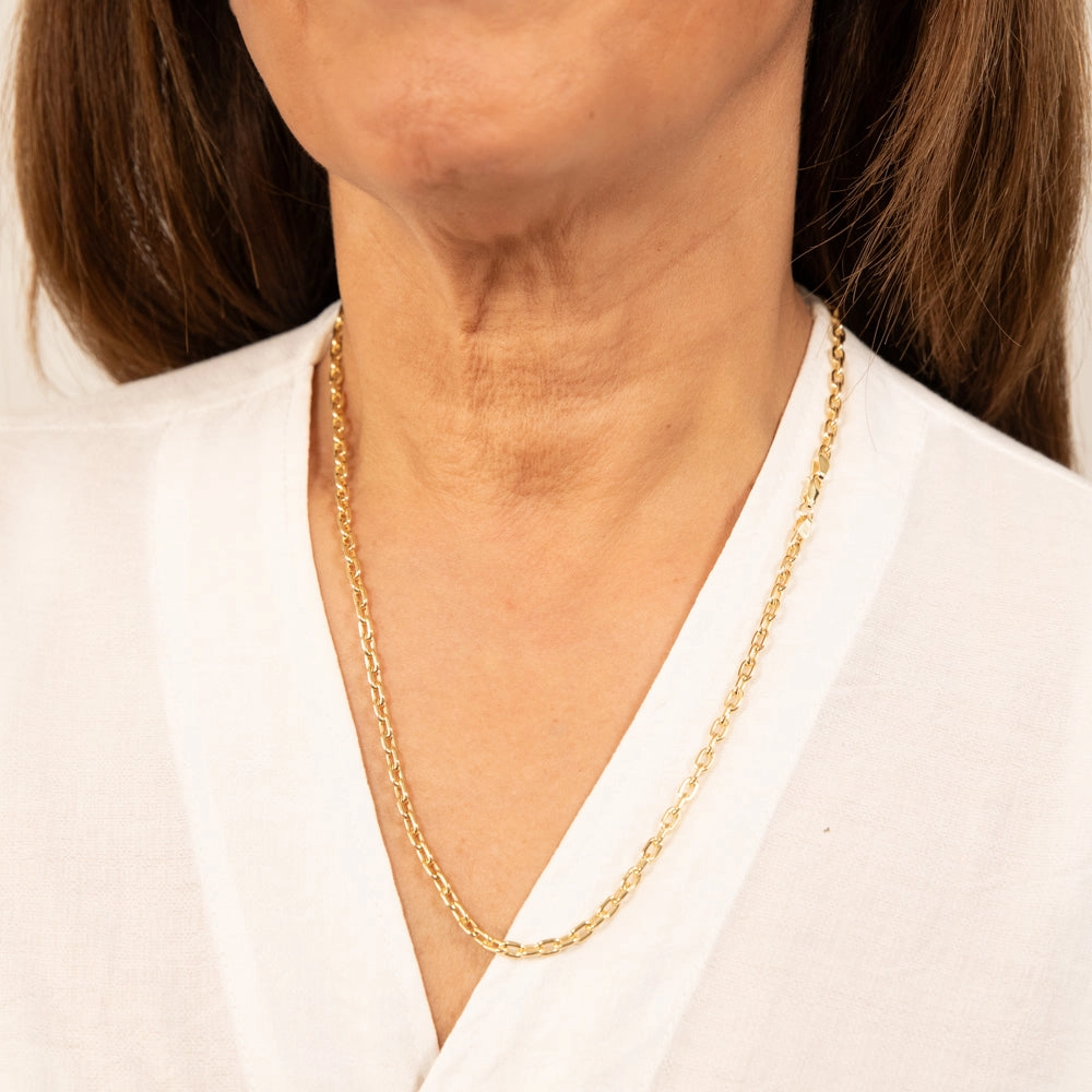 9ct Yellow Gold Silverfilled Fancy 55cm Chain