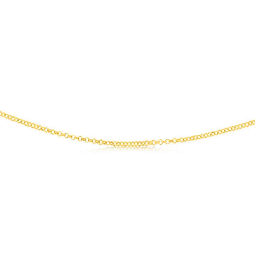9ct Yellow Gold Silverfilled Fancy Belcher 45cm Chain