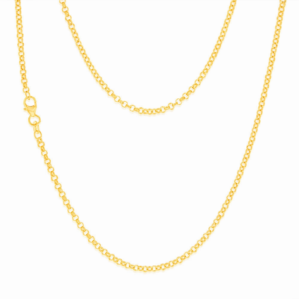 9ct Yellow Gold Silverfilled Fancy Belcher 45cm Chain