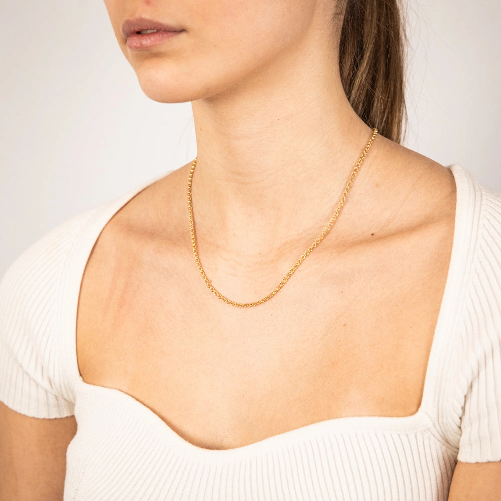 9ct Yellow Gold Silverfilled Fancy Belcher 45cm Chain