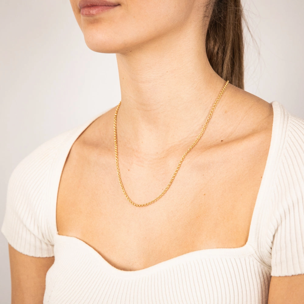 9ct Yellow Gold Silverfilled Fancy Belcher 50cm Chain