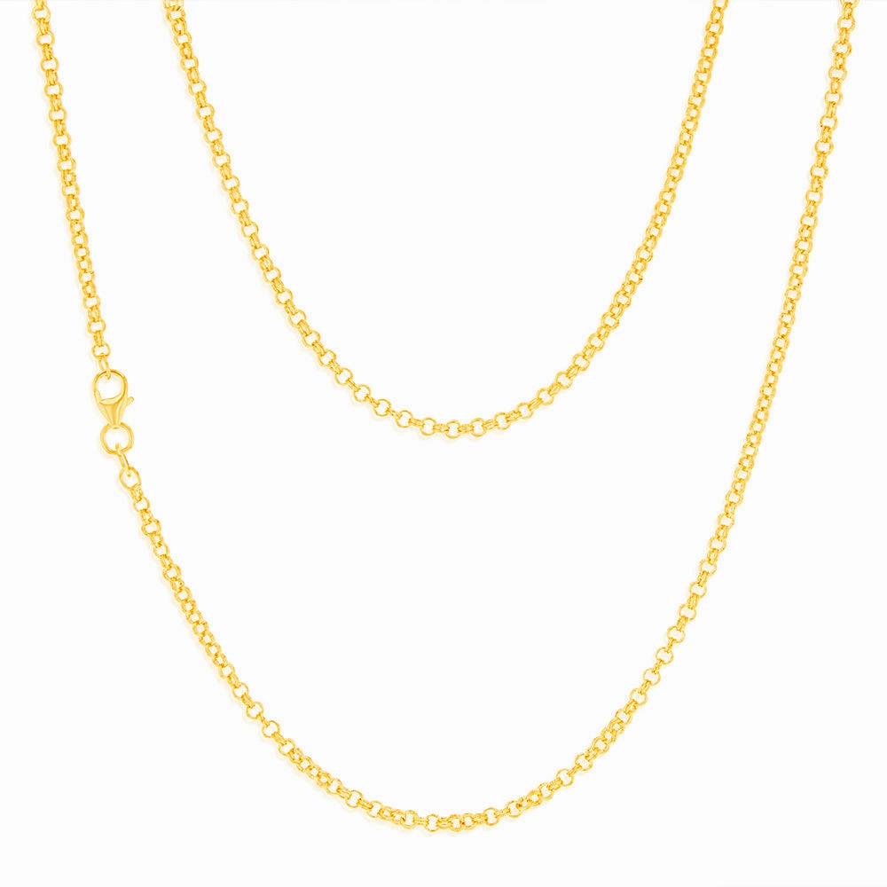 9ct Yellow Gold Silverfilled Fancy Belcher 50cm Chain