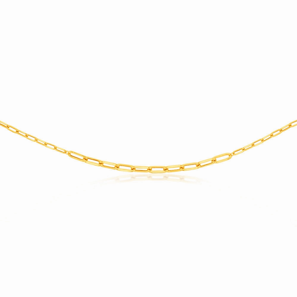 9ct Yellow Gold Silverfilled Paperclip 60cm Chain