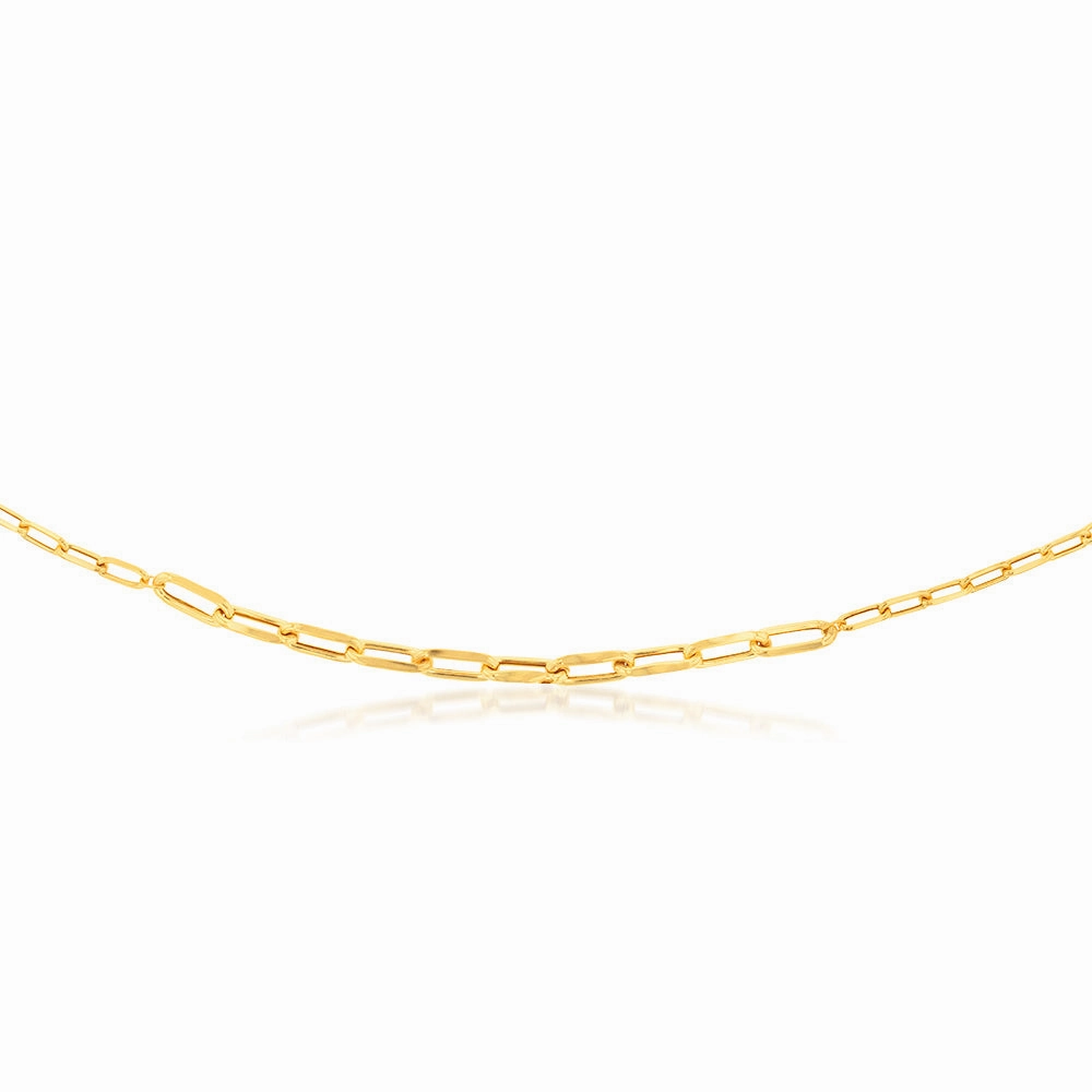 9ct Yellow Gold Silverfilled Paperclip Chain