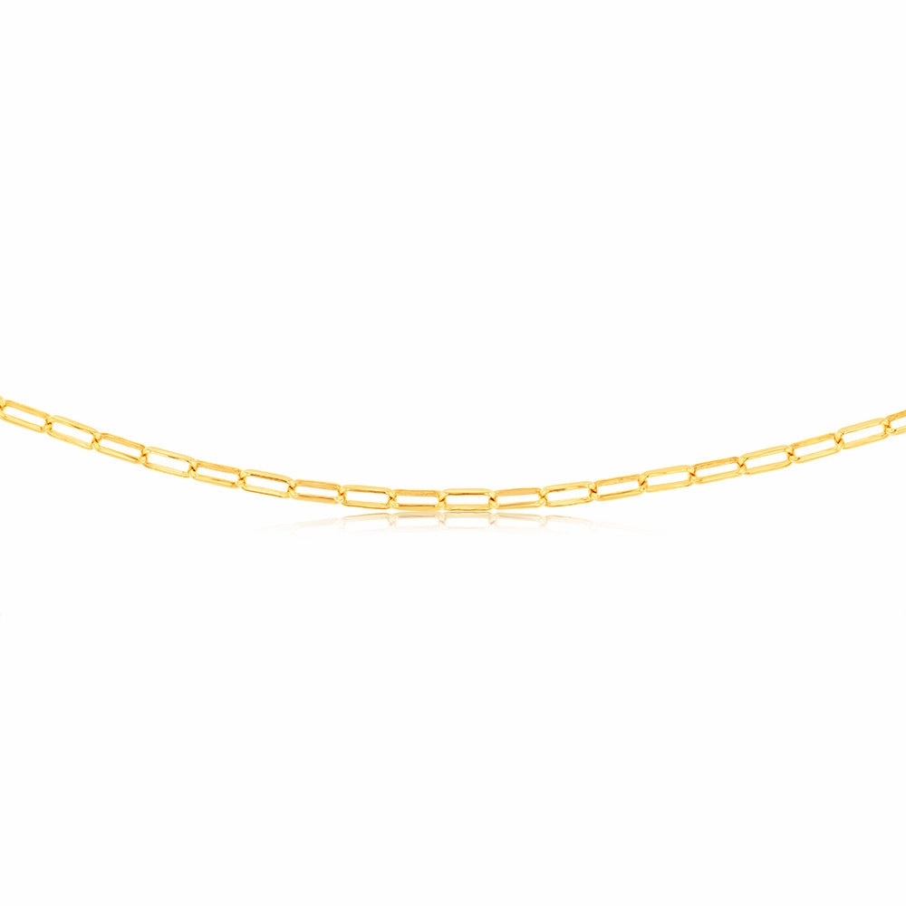 9ct Yellow Gold Silverfilled Small Paperclip 70cm Chain