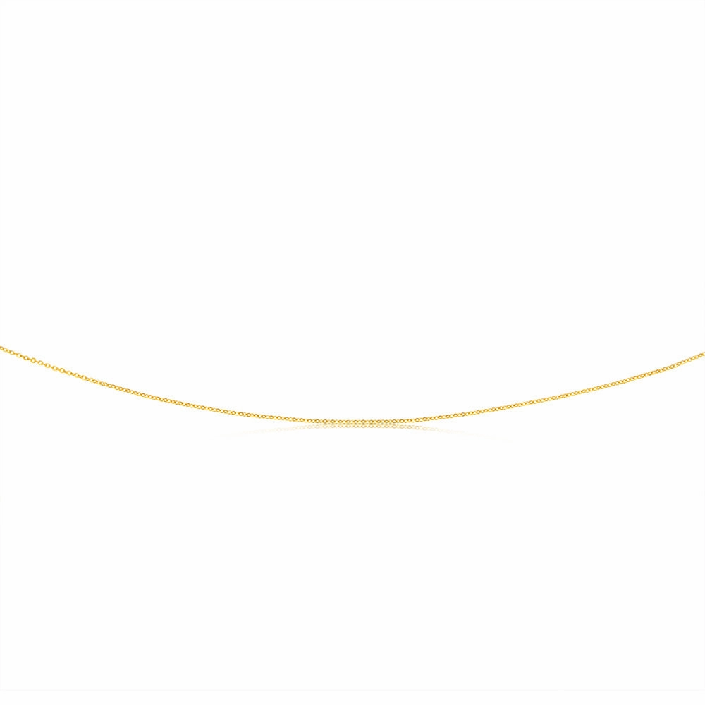9ct Yellow Gold Silverfilled Trace 25 Gauge 50cm Chain