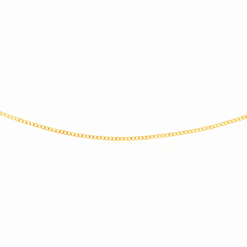 9ct Yellow Gold Superflat Light 50 Gauge Curb 40cm Chain