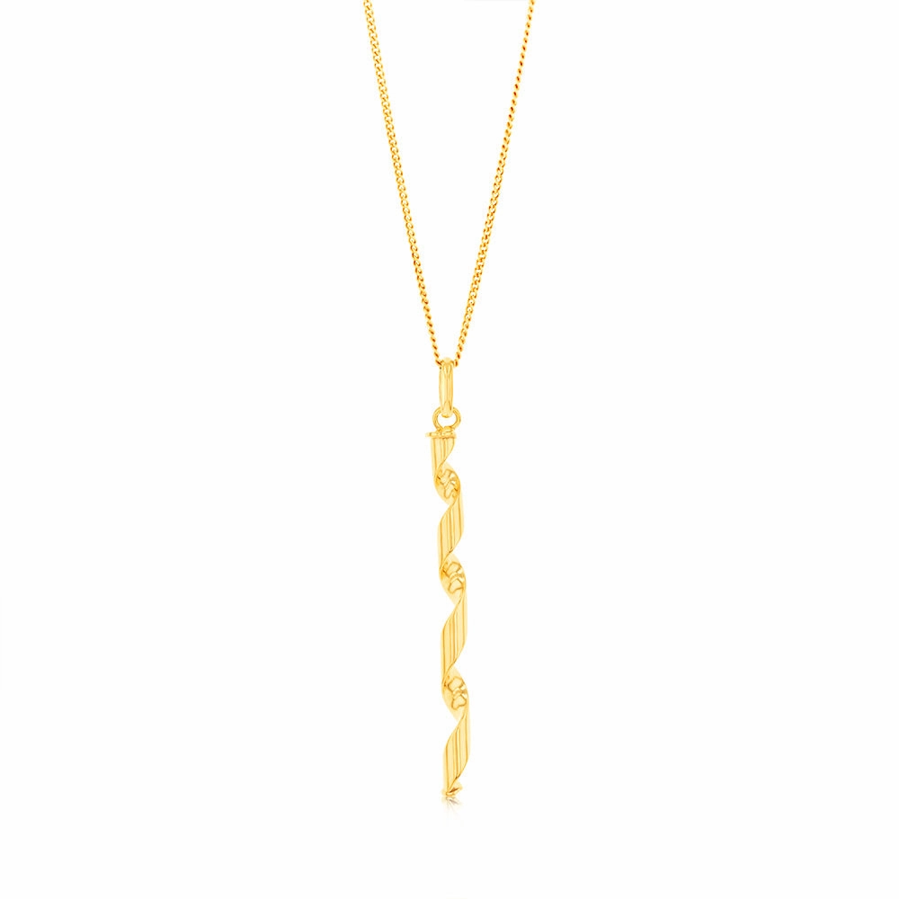 9ct Yellow Gold Twisted Pendant