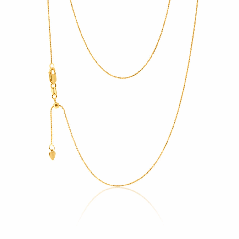 9ct Yellow Gold Wheat link Extender 47cm Chain 20gauge