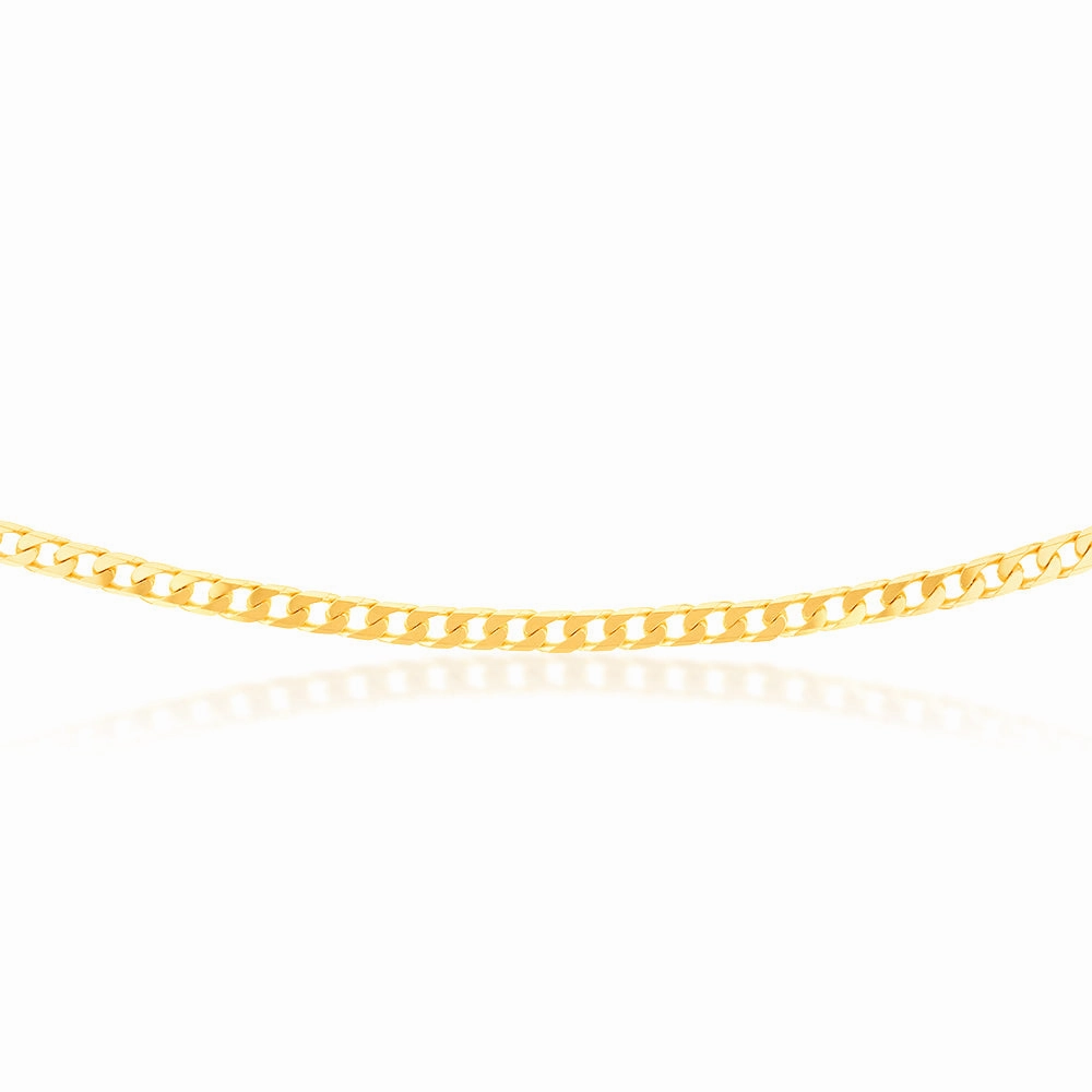 9ct Yellow Solid Gold 120 Gauge Curb 60cm Chain