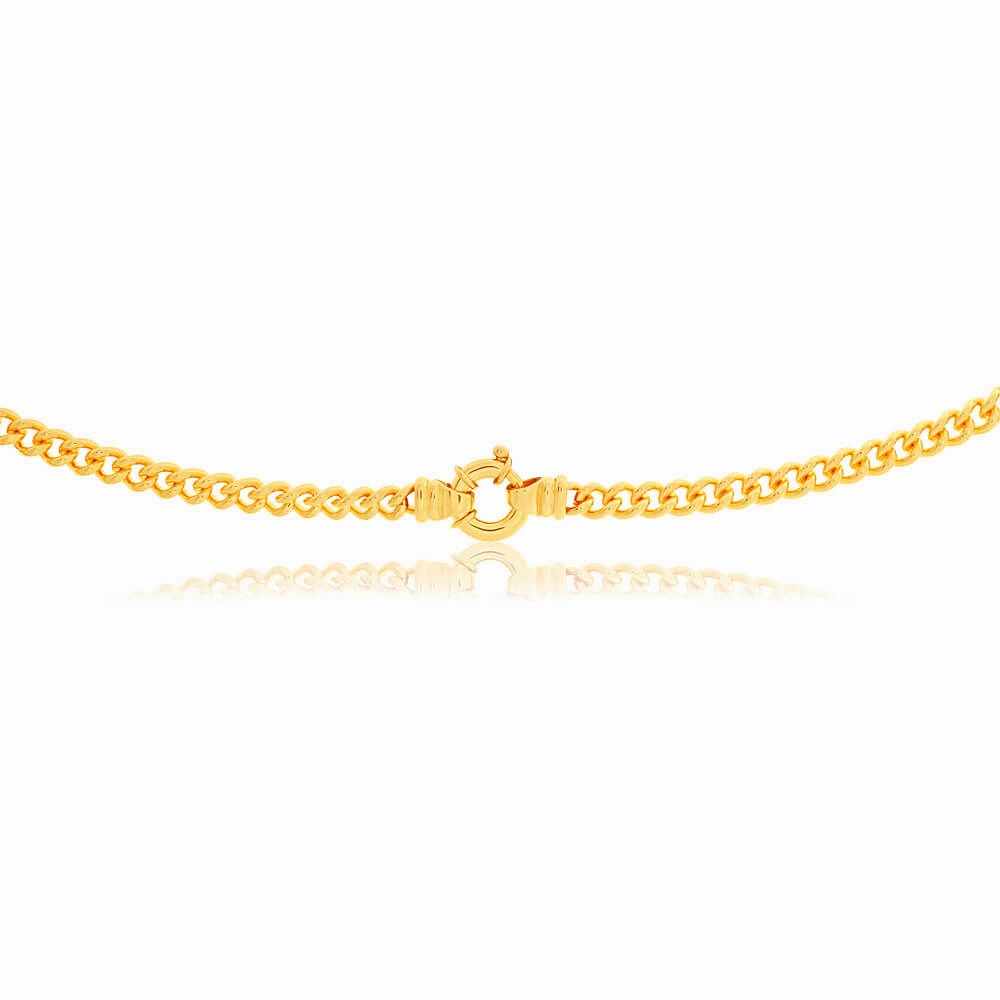 9ct Yellow Solid Gold 180 Gauge Boltring Curb Chain