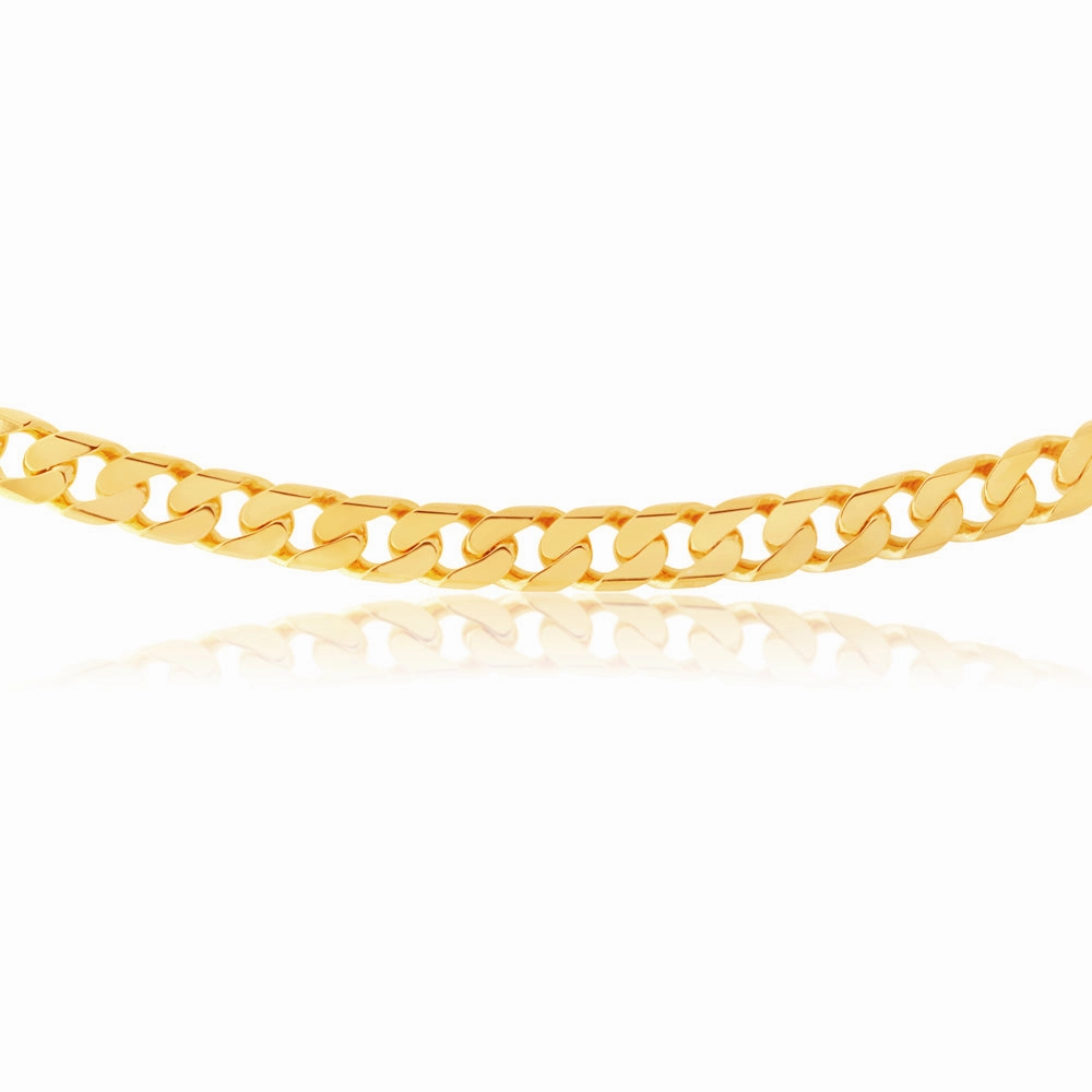 9ct Yellow Solid Gold 300 Gauge 60cm Curb Chain