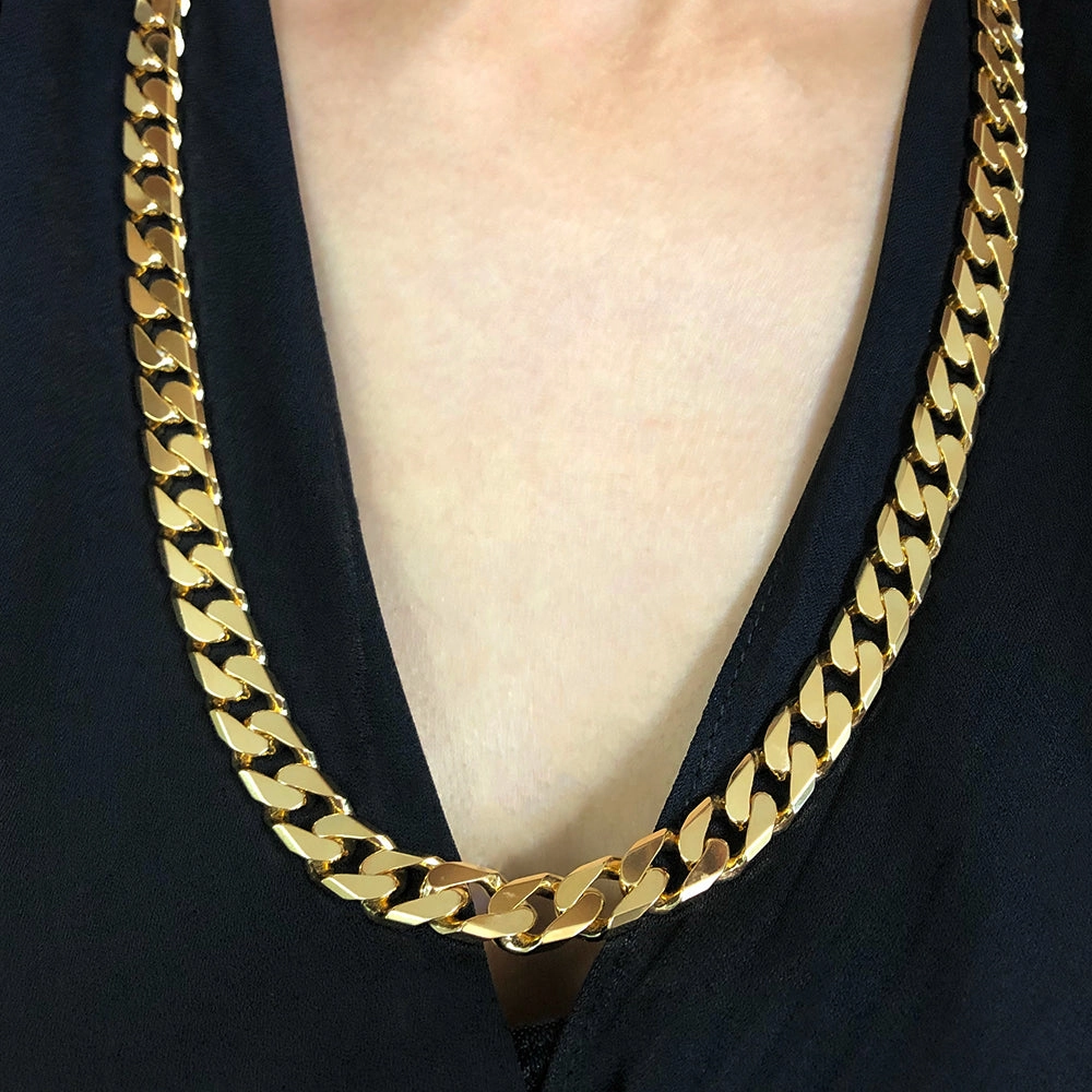 9ct Yellow Solid Gold 300 Gauge 60cm Curb Chain