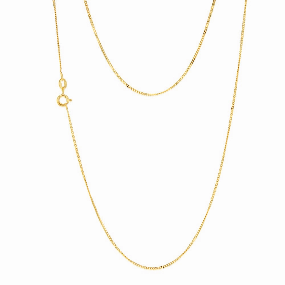 9ct Yellow Solid Gold 31 Gauge Curb 41cm Chain