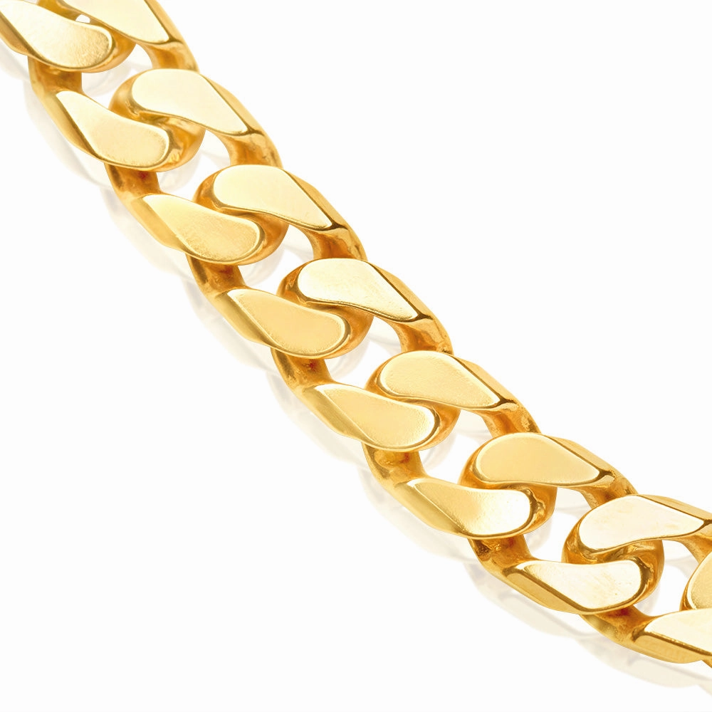 9ct Yellow Solid Gold 350 Gauge 55cm Curb Chain