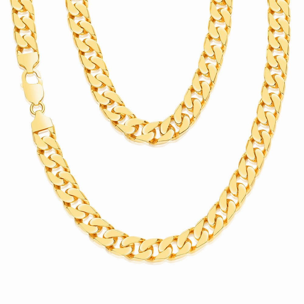 9ct Yellow Solid Gold 350 Gauge 55cm Curb Chain