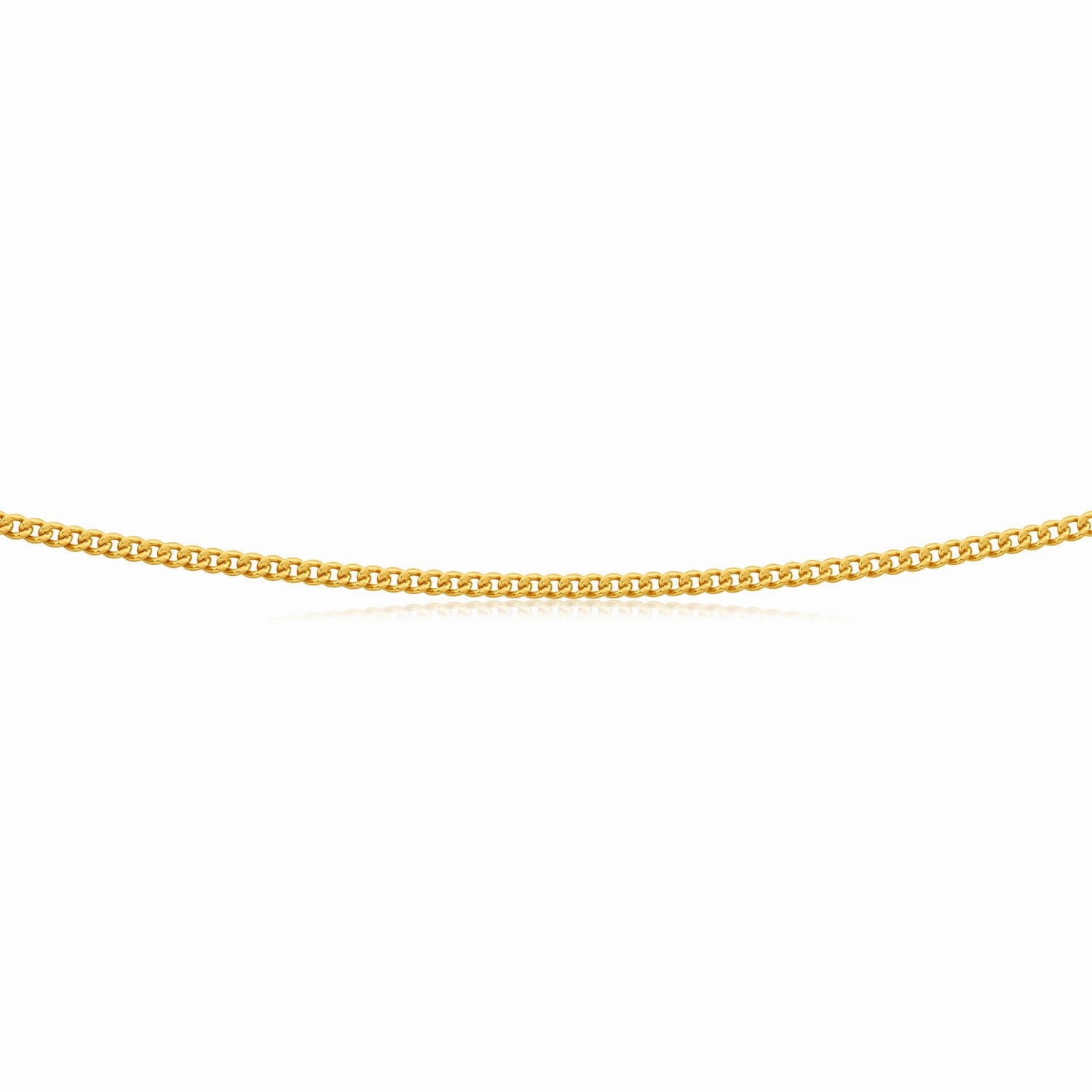 9ct Yellow Solid Gold 50 Gauge Curb 55cm Chain