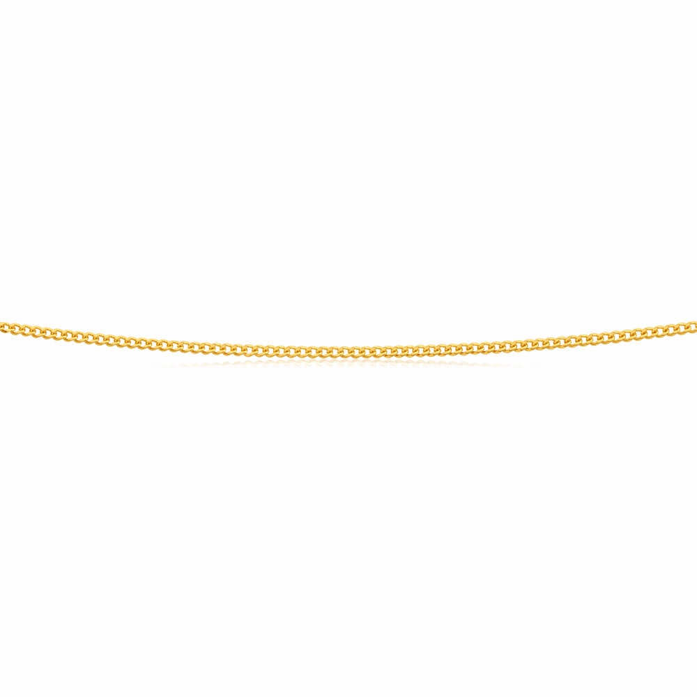 9ct Yellow Solid Gold 50cm 40 Gauge Curb Chain