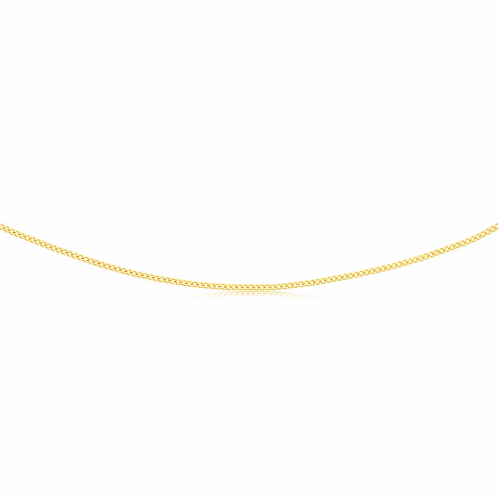 9ct Yellow Solid Gold 50cm 60 Gauge Curb Chain
