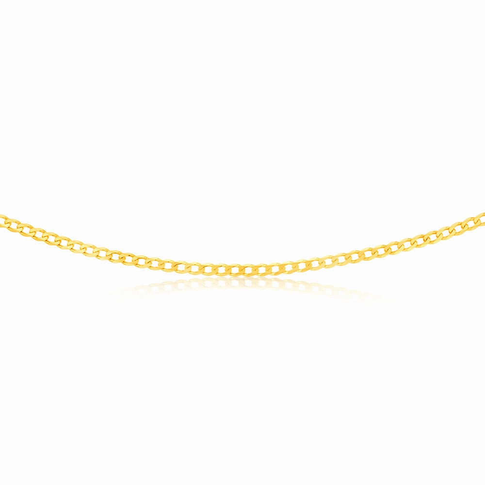 9ct Yellow Solid Gold 50cm Curb Chain 100Gauge