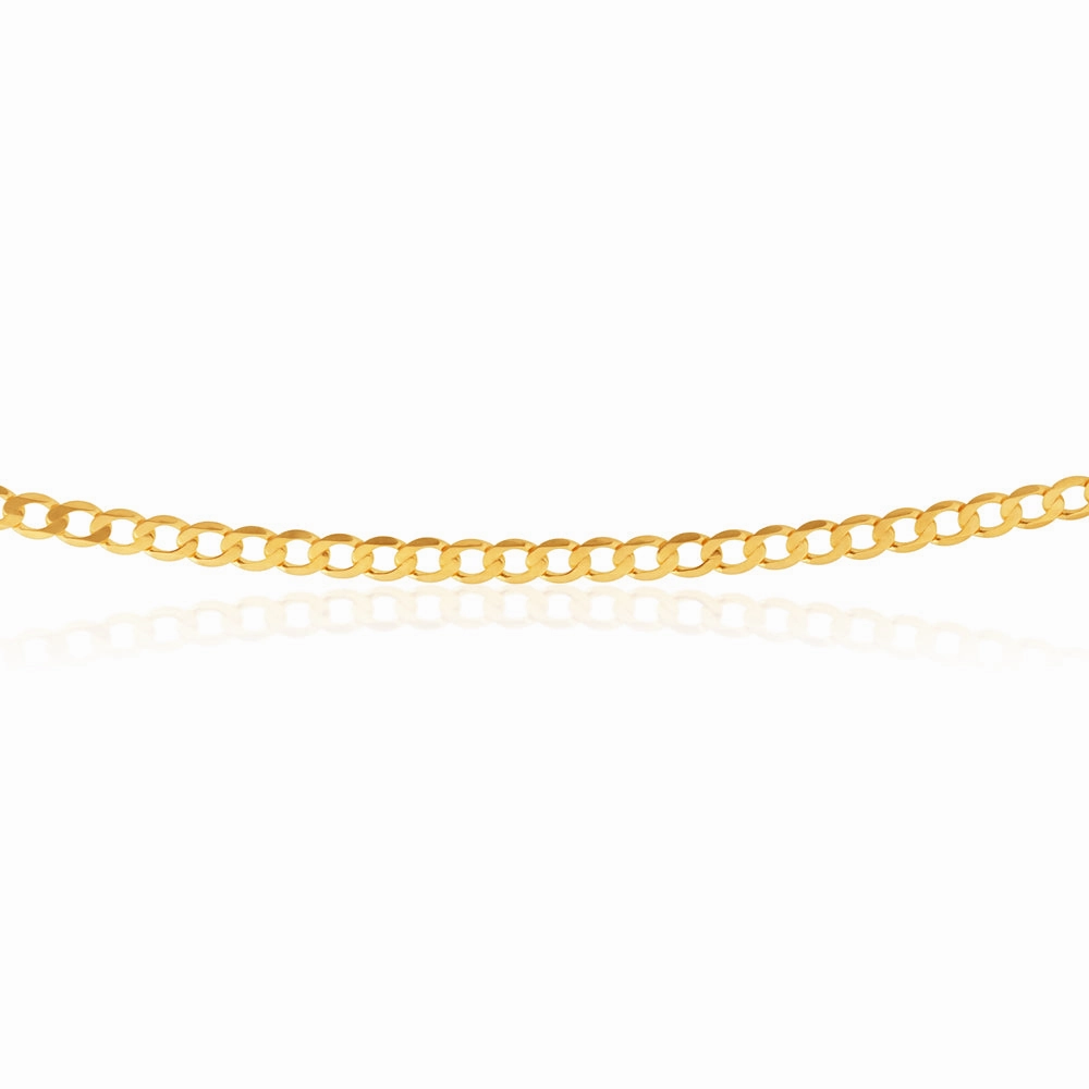 9ct Yellow Solid Gold 50cm Curb Chain