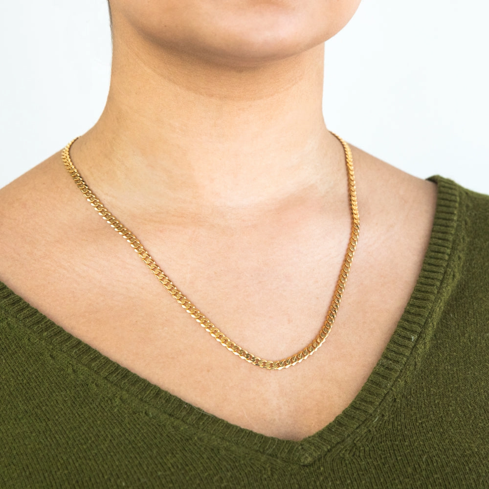 9ct Yellow Solid Gold 55cm 120 Gauge Curb Chain