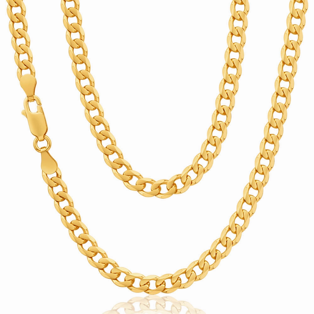 9ct Yellow Solid Gold 55cm 120 Gauge Curb Chain