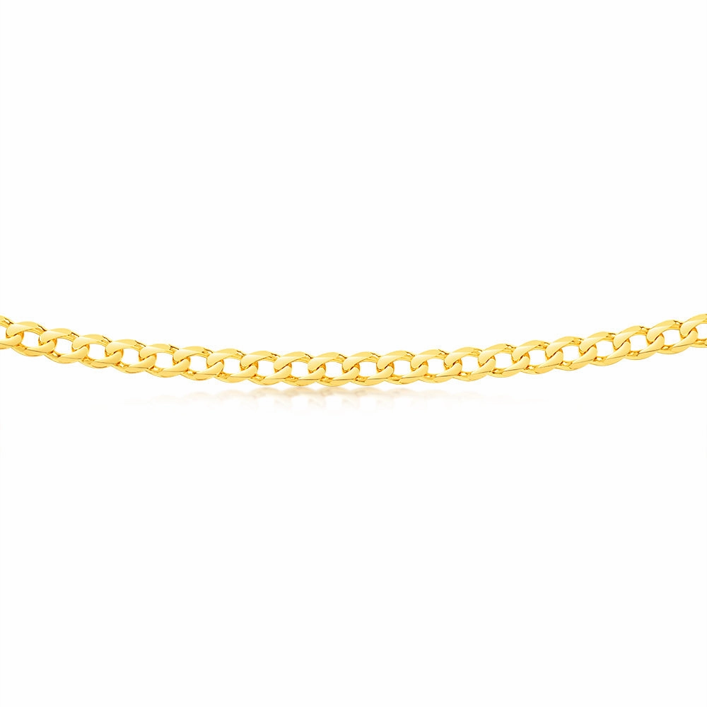 9ct Yellow Solid Gold 55cm  "Cronos" Curb Chain