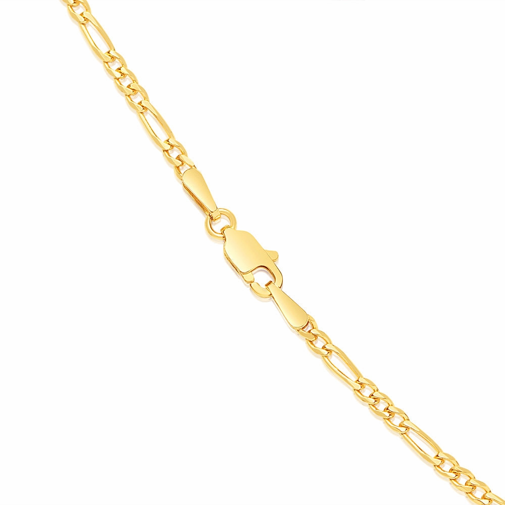 9ct Yellow Solid Gold 55cm Figaro Chain