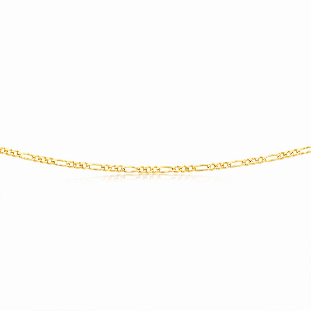 9ct Yellow Solid Gold 55cm Figaro Chain