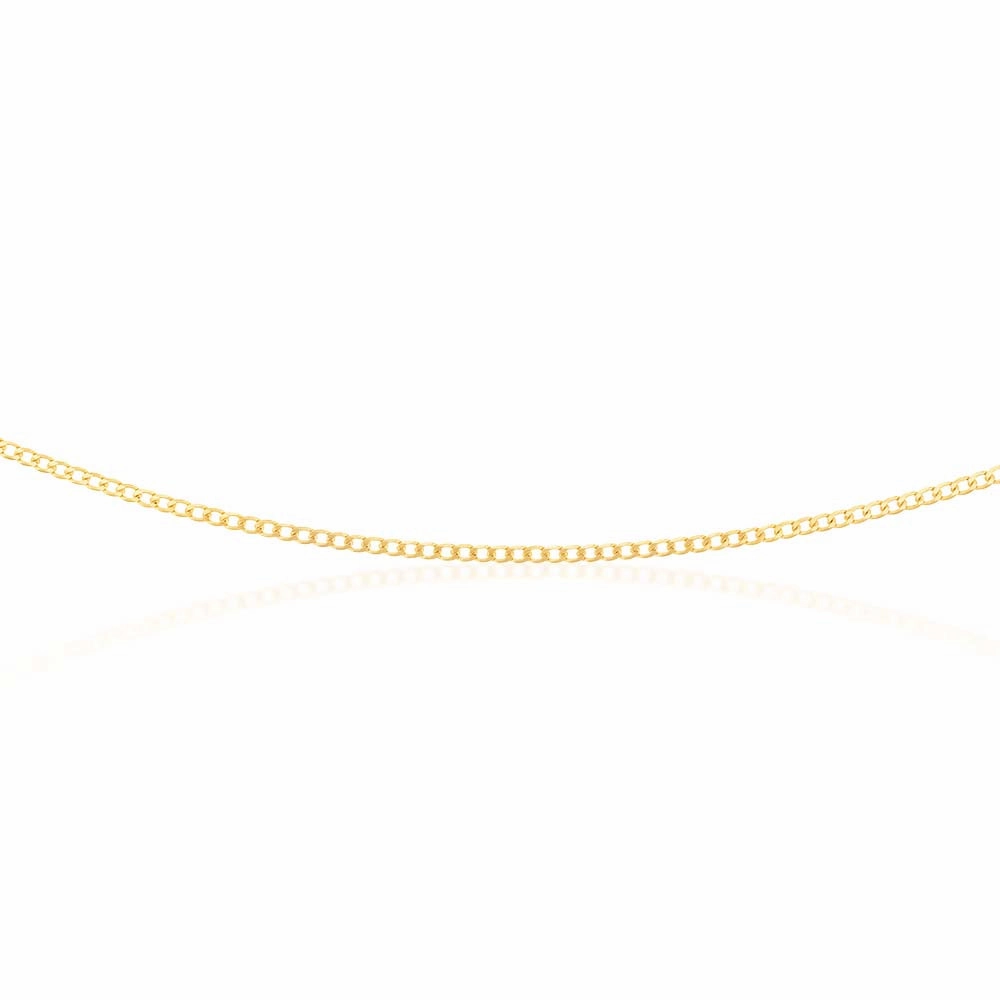 9ct Yellow Solid Gold 60 Gauge Curb 45cm Chain