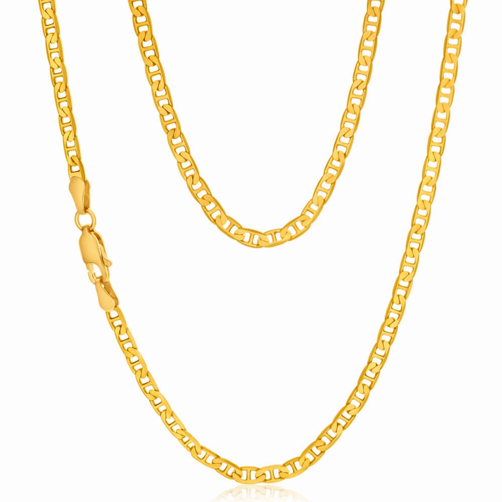 9ct Yellow Solid Gold 80 Gauge 60cm Anchor Chain