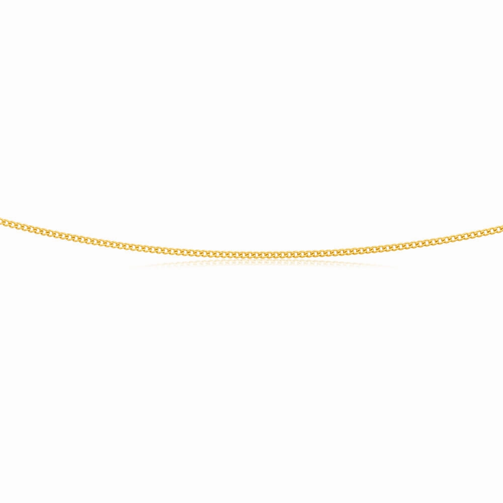 9ct Yellow Solid Gold Curb 45cm Chain