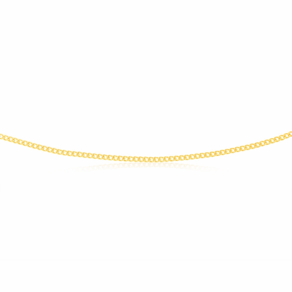 9ct Yellow Solid Gold Curb 45cm Chain