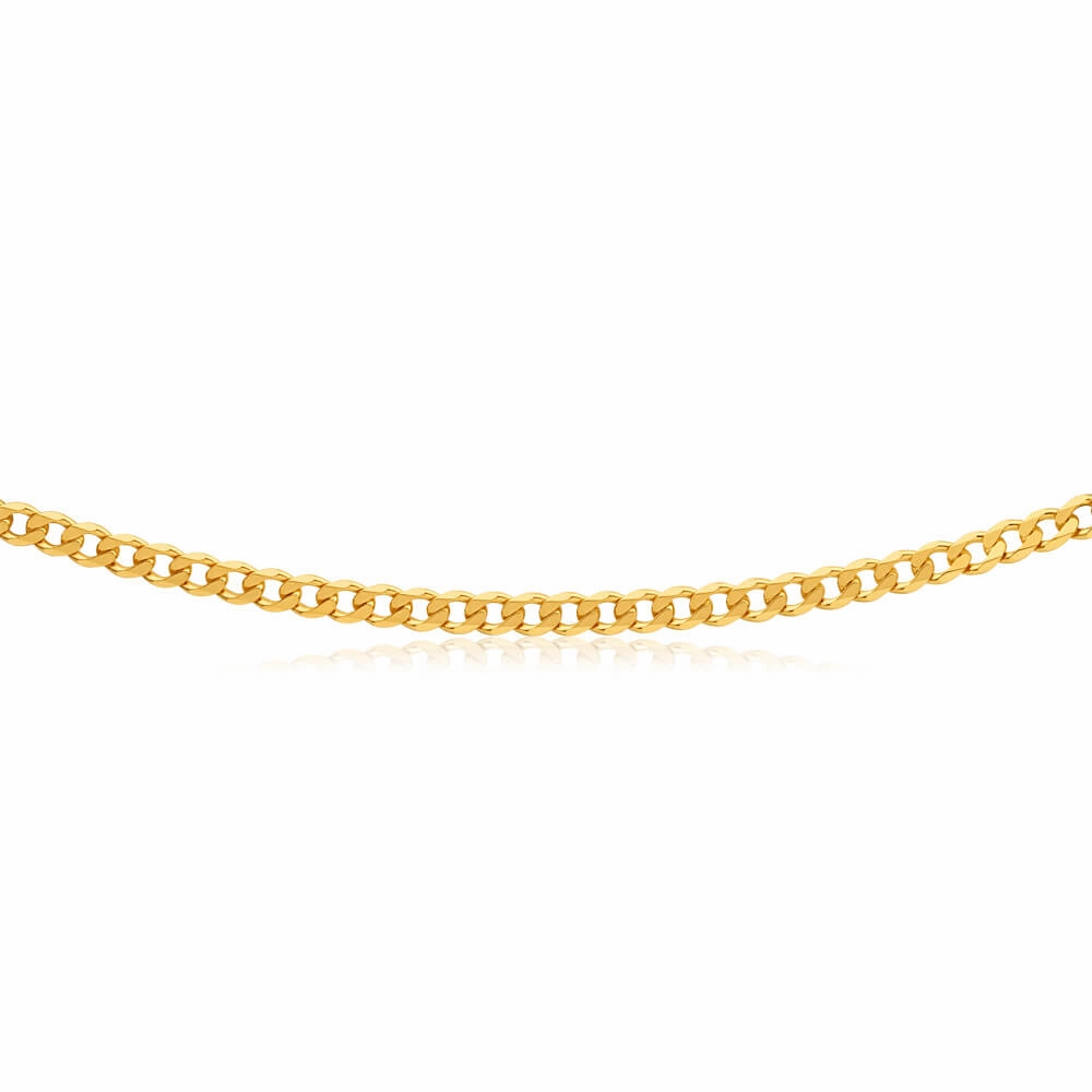 9ct Yellow Solid Gold Curb 50cm Chain 120 Gauge