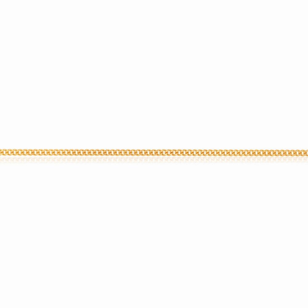 9ct Yellow Solid Gold Curb Dicut 70cm Chain 50Gauge