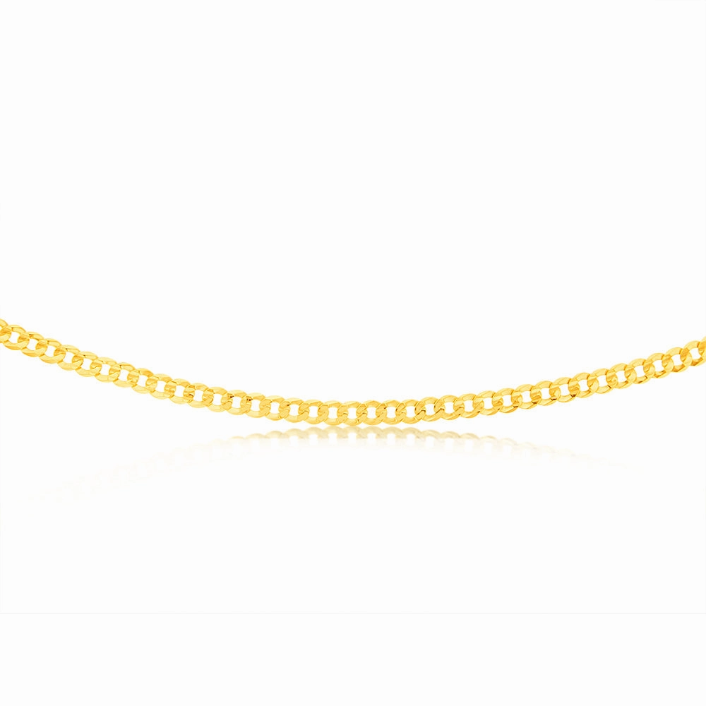 9ct Yellow Solid Gold Fancy 120 Gauge 55cm Chain