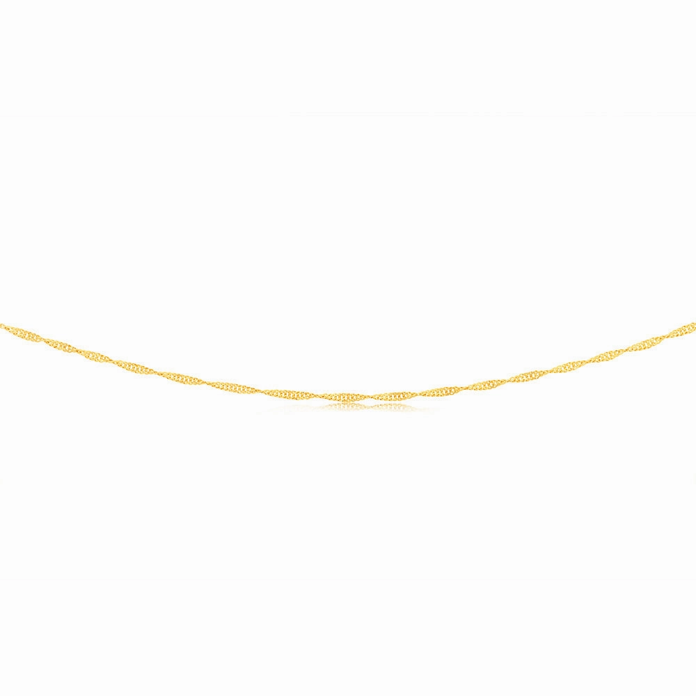 9ct Yellow Solid Gold Singapore 40cm Chain 30 Gauge