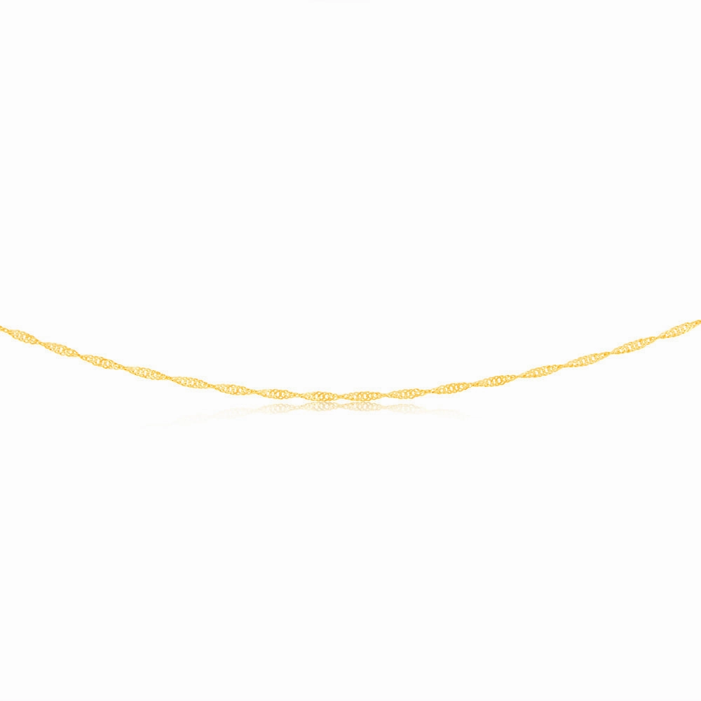 9ct Yellow Solid Gold Singapore 45cm Chain 30 Gauge