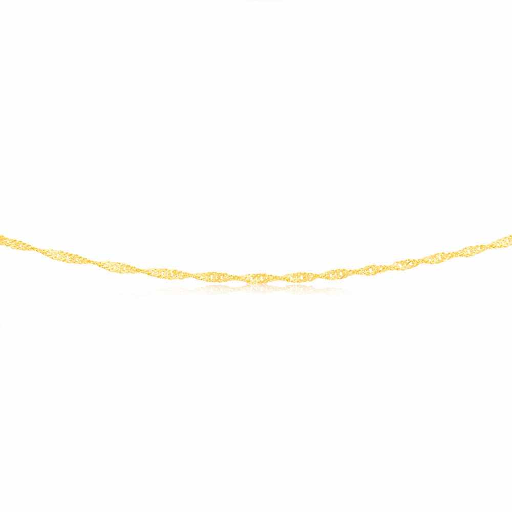 9ct Yellow Solid Gold Singapore 50cm Chain 30 Gauge
